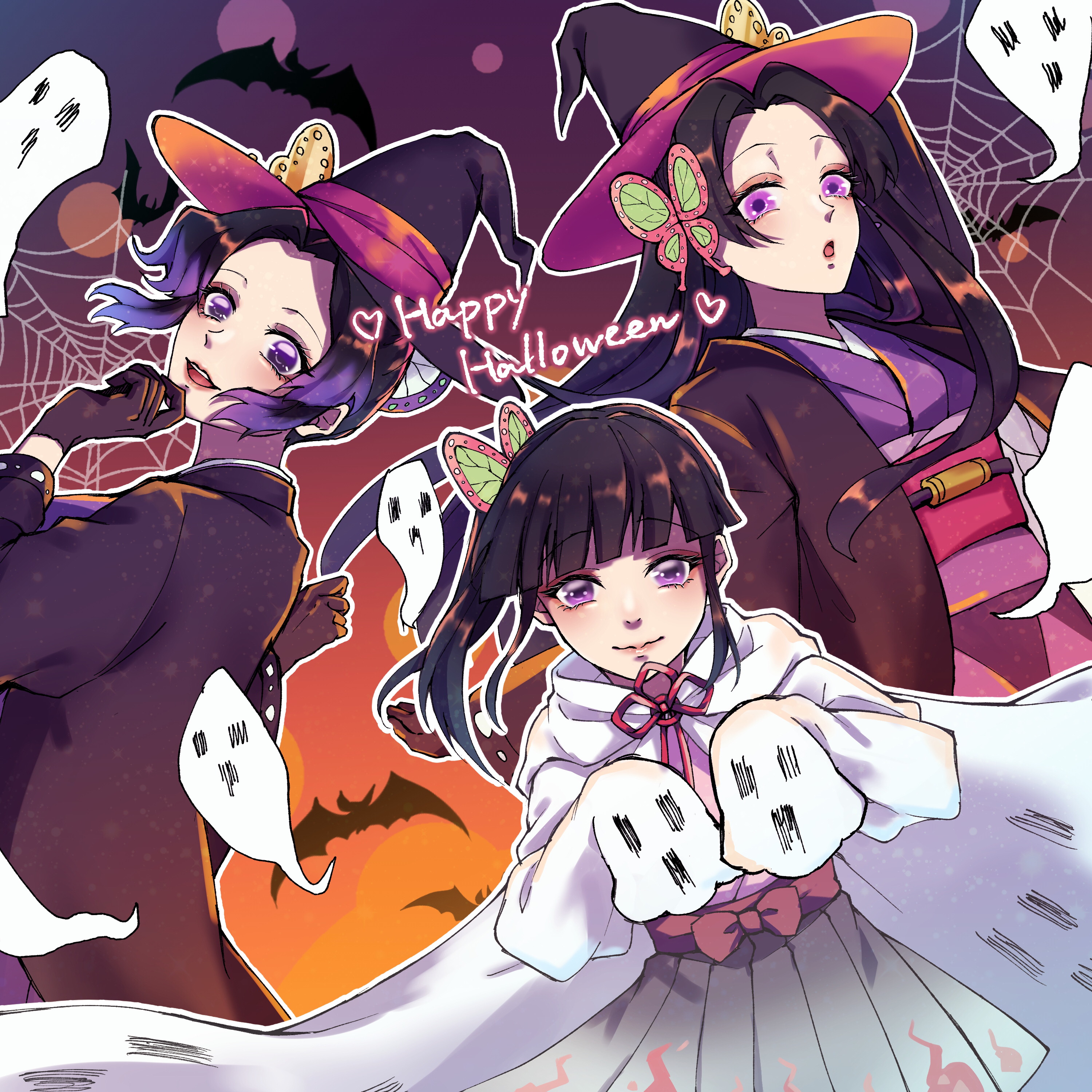 em (artist) kimetsu no yaiba kochou kanae kochou shinobu tsuyuri kanao